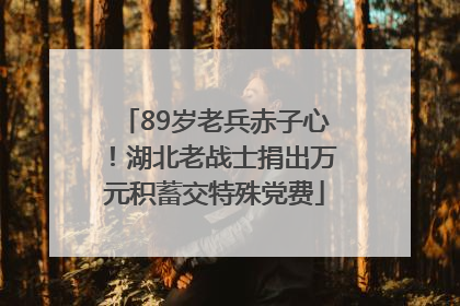 89岁老兵赤子心！湖北老战士捐出万元积蓄交特殊党费