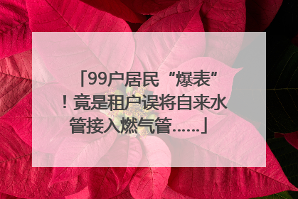 99户居民“爆表”！竟是租户误将自来水管接入燃气管……