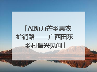 AI助力芒乡果农扩销路——广西田东乡村振兴见闻